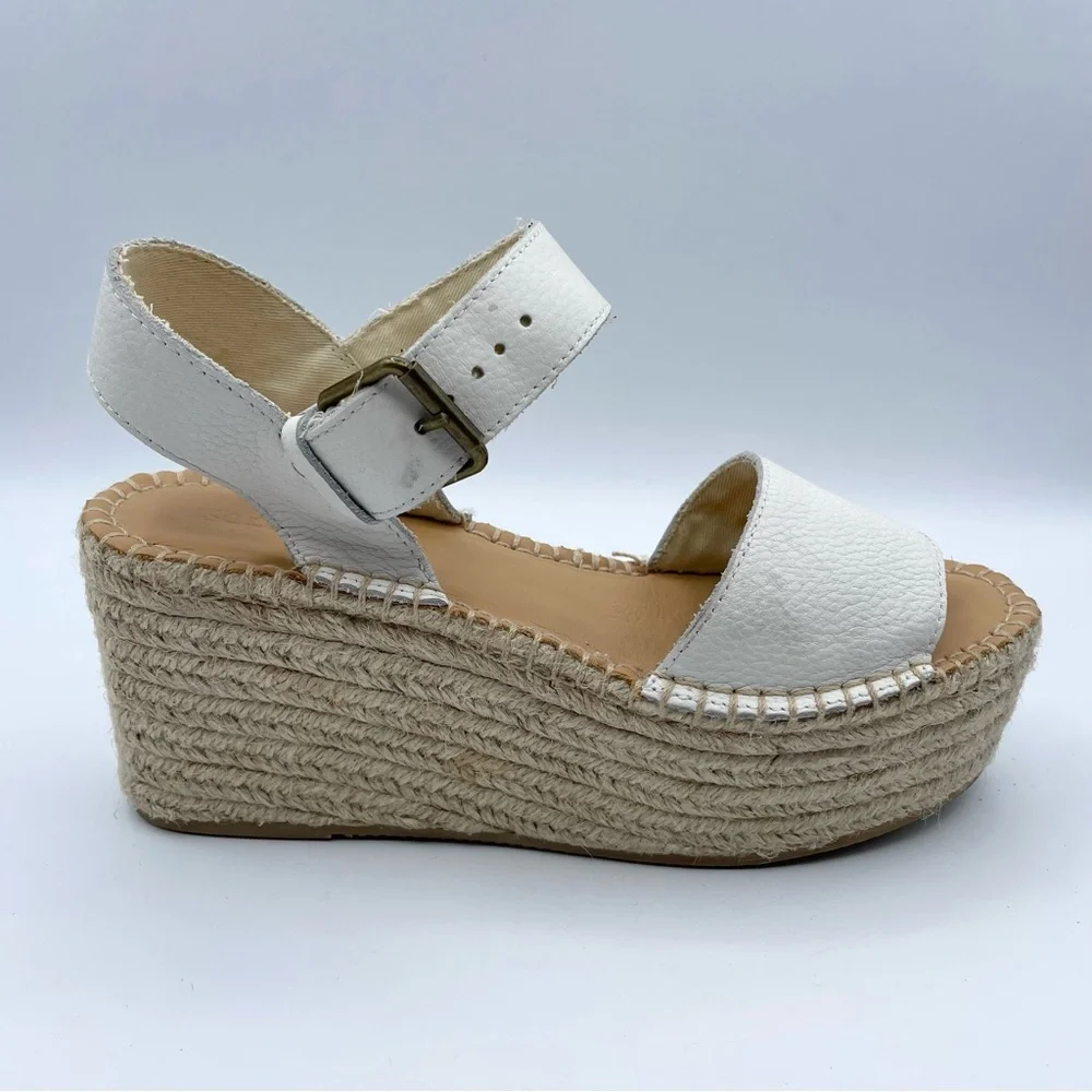 Soludos White Espadrille Wedge Sandals
